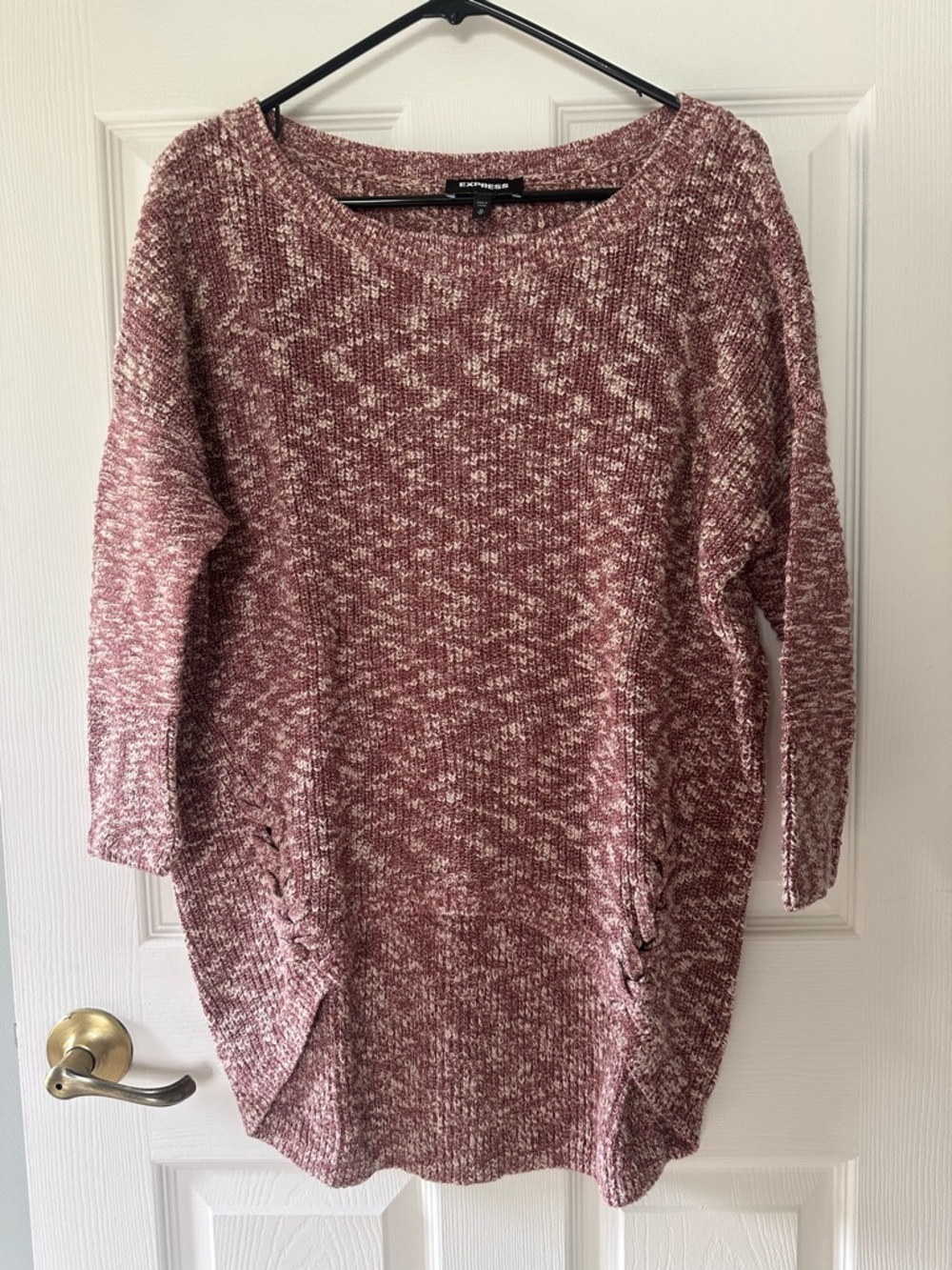 Express Burgandy Scoop Neck Knit Sweater